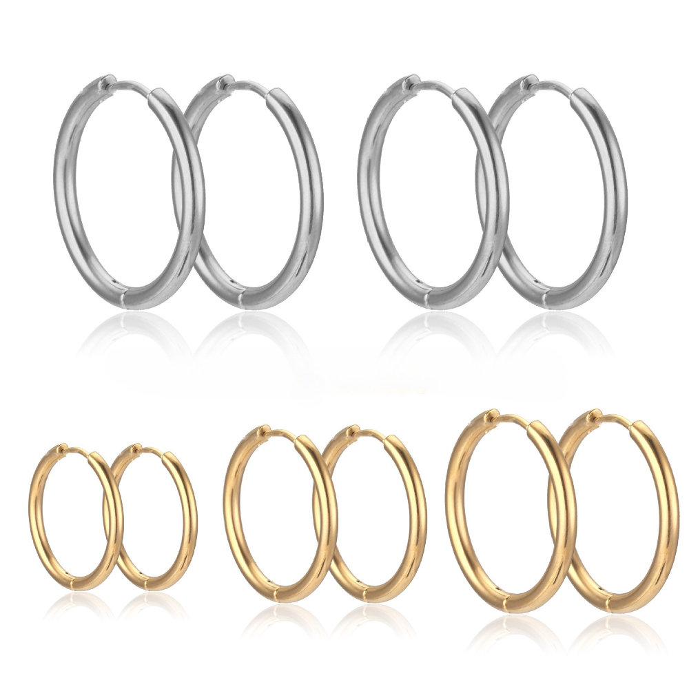 Jewelry Making Materials Wholesale - Basis anting-anting lingkaran baja tahan karat