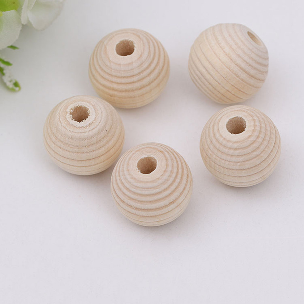 Jewelry Making Kit For Kids - 30Pcs Manik-manik Kayu Polos Tanpa Finishing