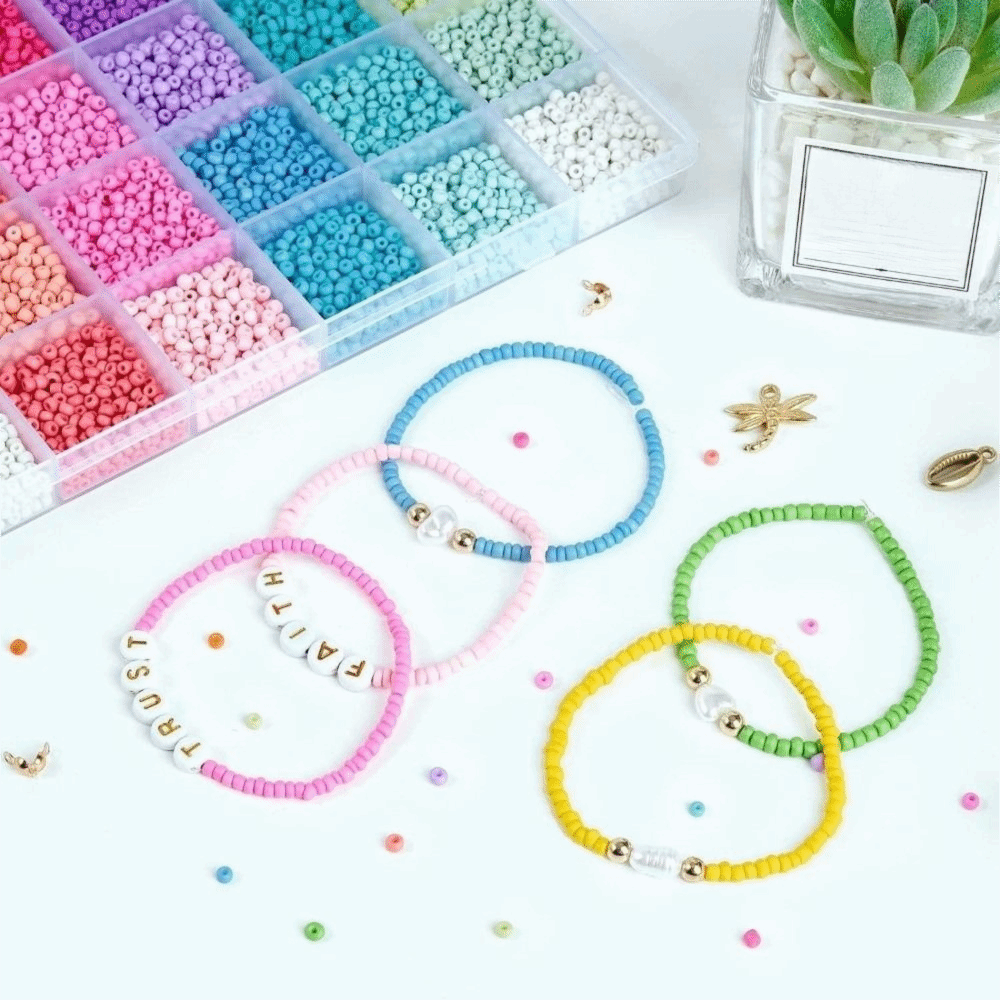 Jewelry Making Kit For Kids - 28+2Grid Perlengkapan Pembuatan Perhiasan DIY Gelang