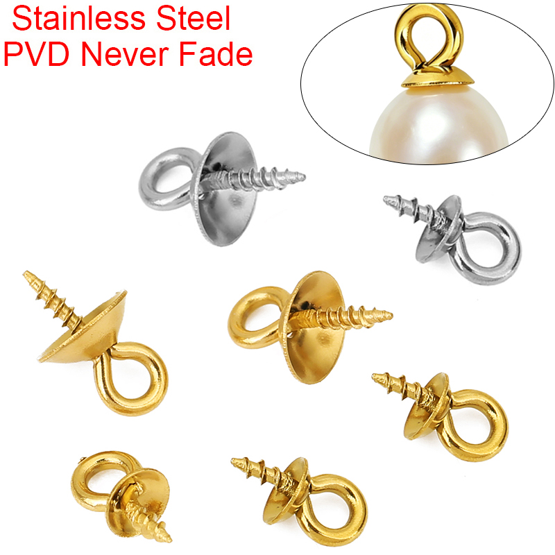 Jewelry Making Rivets - 20pcs Konektor Liontin Mutiara Stainless Steel