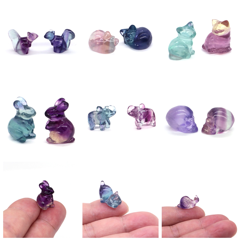 Jewelry Making Japan - 16-18mm warna Mini patung fluorit penyembuhan