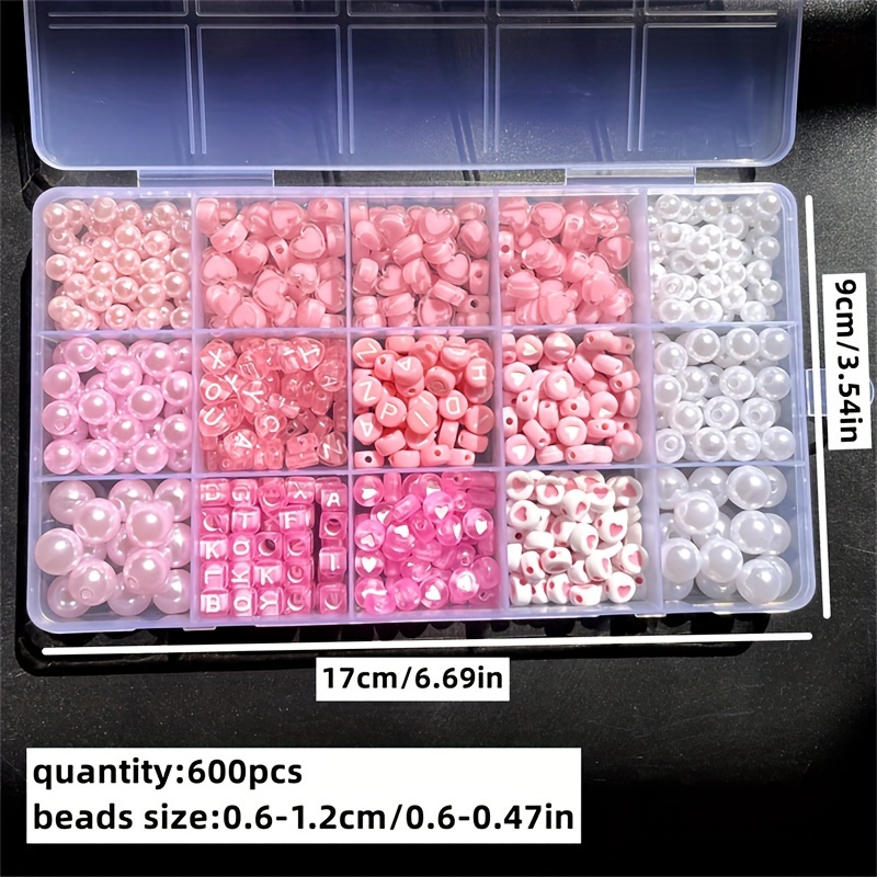 10-Piece Kotak Alfabet Pink, M - Jewelry Making Beginners ulasan dan harga
