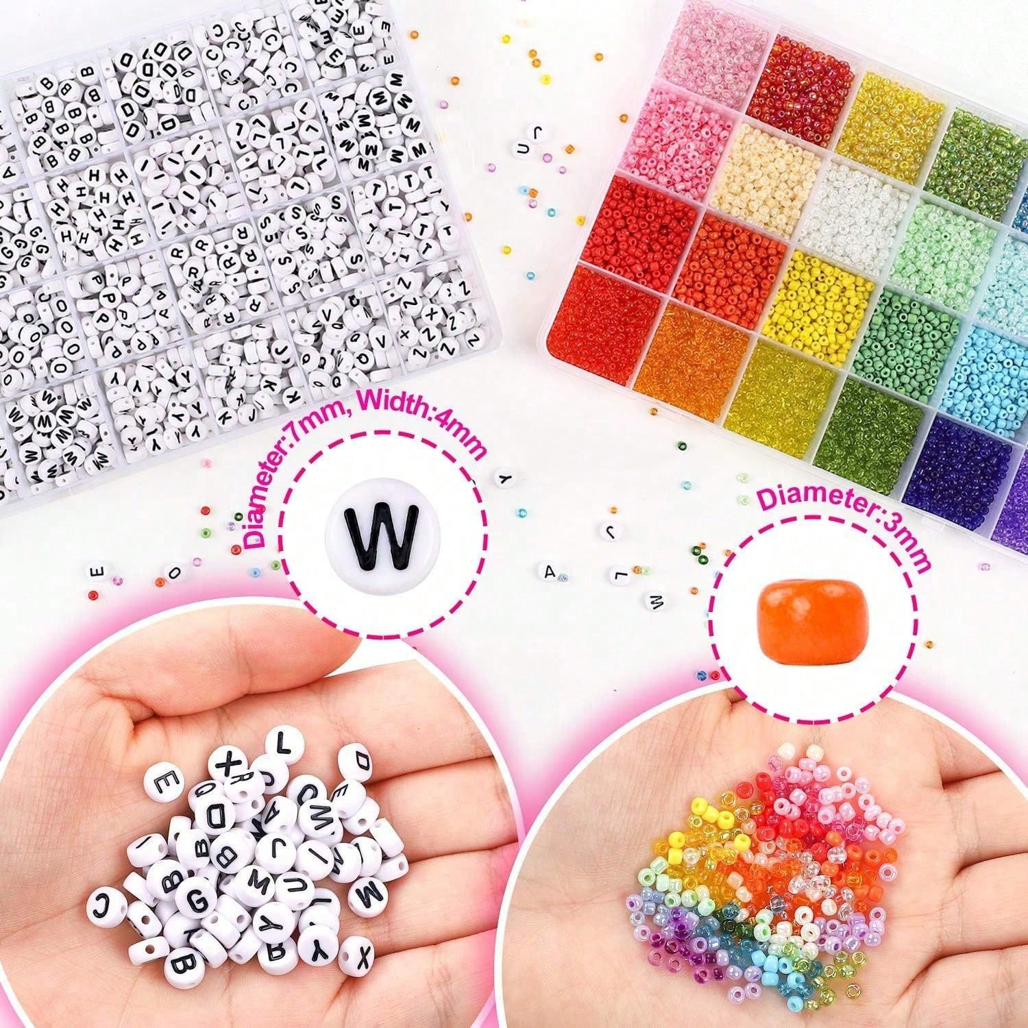 5760pcs Kotak 24 Grid Manik-ma - Jewelry Making Kit For Kids ulasan dan harga