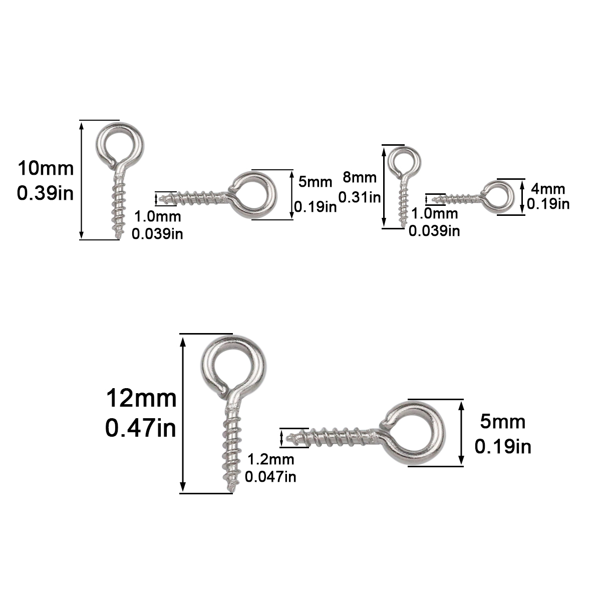 100 buah 4x 8/5x1 0/5x12mm mat - Jewelry Making Rivets ulasan dan harga