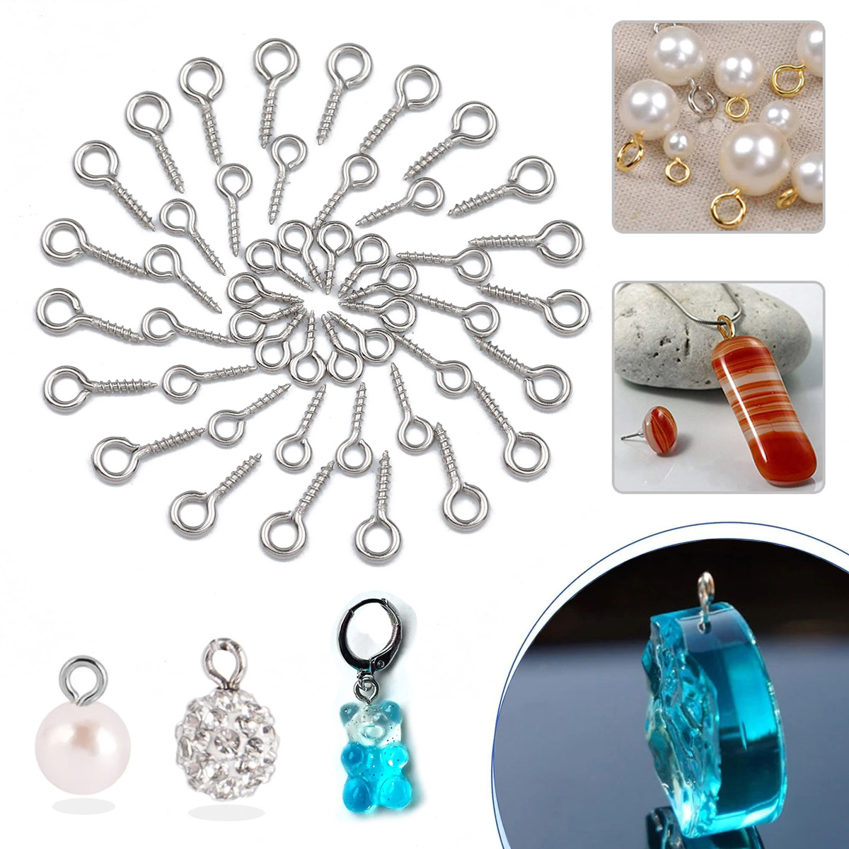 100 buah 4x 8/5x1 0/5x12mm mat - Jewelry Making Rivets ulasan dan harga