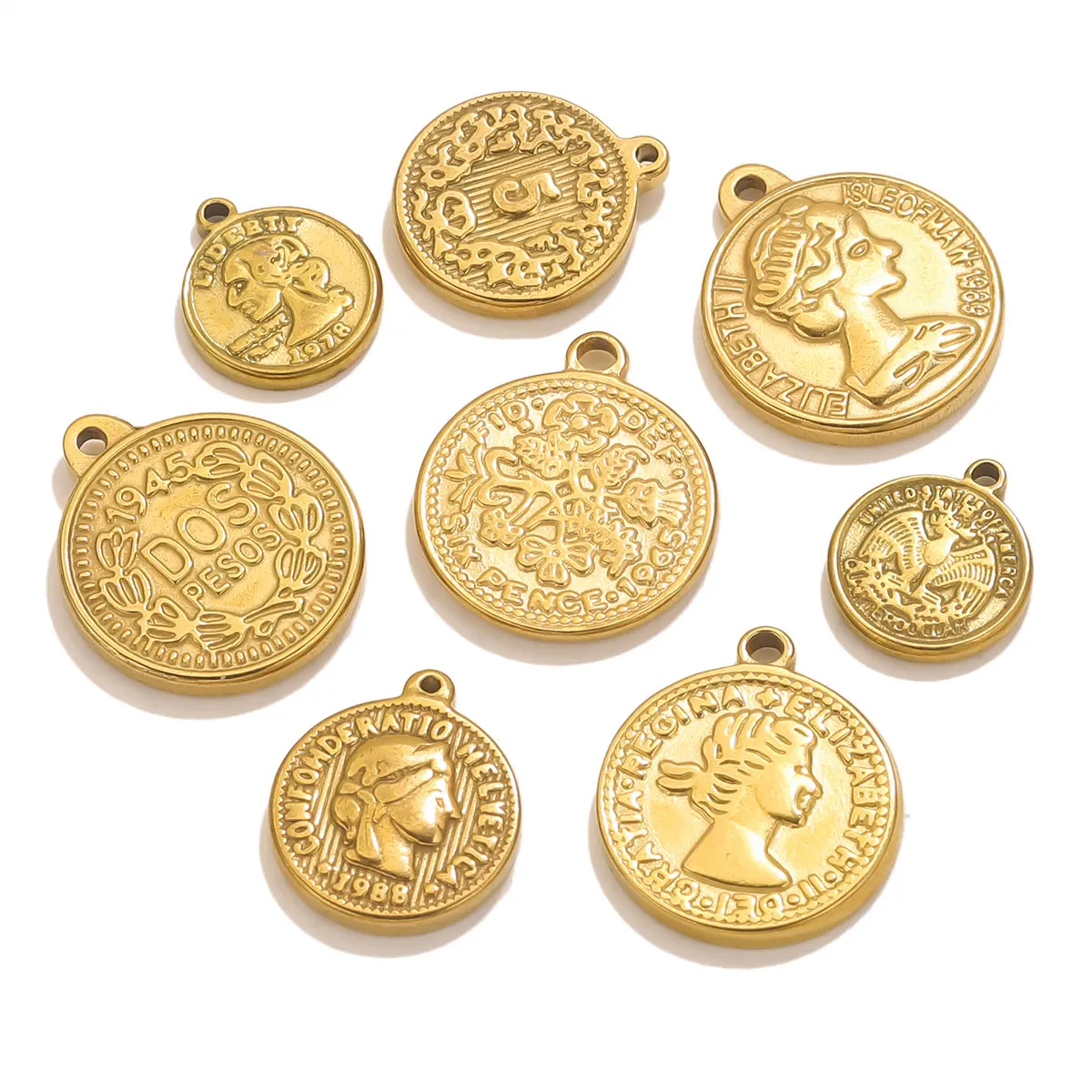 5 Buah Liontin Koin Medali Baj - Jewelry Making Materials Wholesale ulasan dan harga