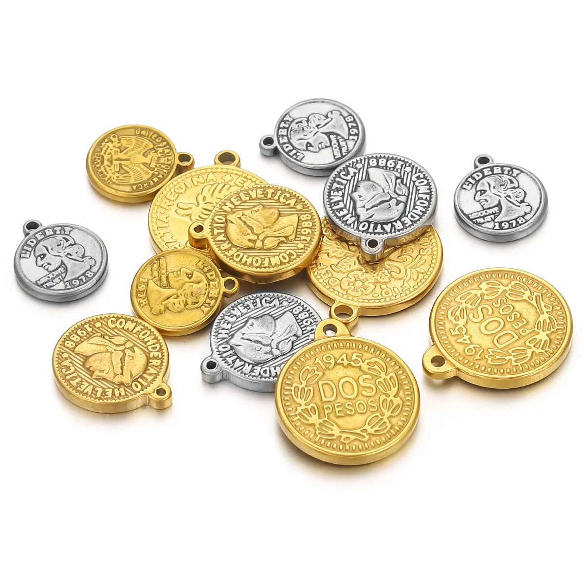 5 Buah Liontin Koin Medali Baj - Jewelry Making Materials Wholesale ulasan dan harga