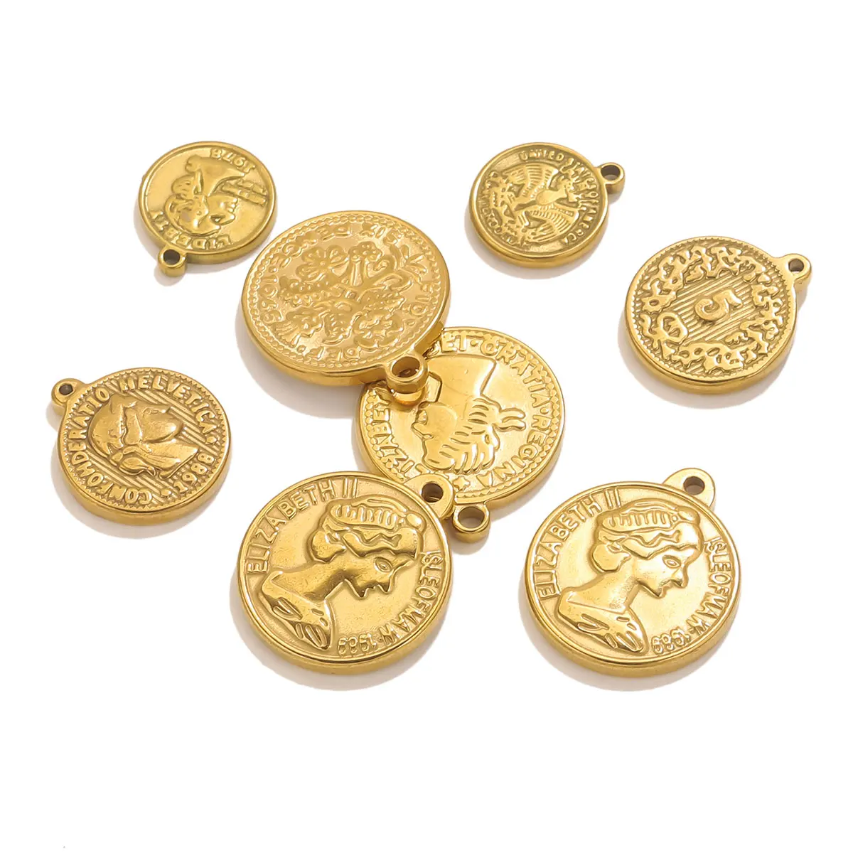5 Buah Liontin Koin Medali Baj - Jewelry Making Materials Wholesale ulasan dan harga