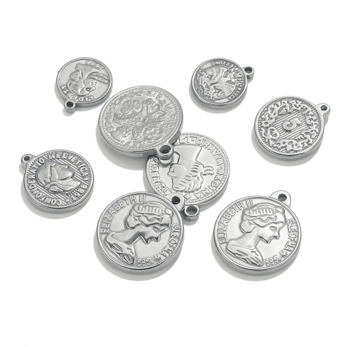 5 Buah Liontin Koin Medali Baj - Jewelry Making Materials Wholesale ulasan dan harga