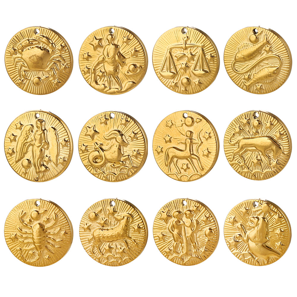 5pcs Liontin Konektor 12 Zodia - Jewelry Making Materials Wholesale ulasan dan harga