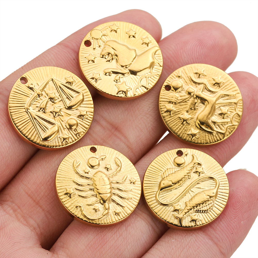 5pcs Liontin Konektor 12 Zodia - Jewelry Making Materials Wholesale ulasan dan harga